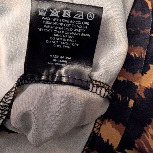 Adam Selman Animal Print Long  Tiger Print Sleeveless Slit Maxi Dress Medium - Picture 6 of 11